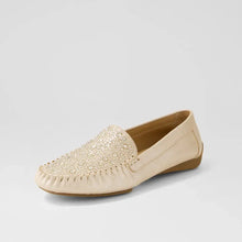 Load image into Gallery viewer, Django And Juliette Lufus Nude Shimmer Leather Jewels Flat Shoe