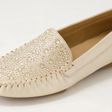 Load image into Gallery viewer, Django And Juliette Lufus Nude Shimmer Leather Jewels Flat Shoe
