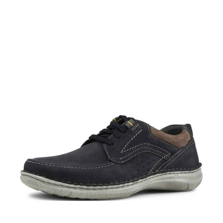 Josef Seibel New Anvers 87 - Scarpe Stringate Uomo In Pelle Blu, Suola PU, Larghezza Comfort K