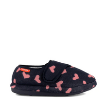Load image into Gallery viewer, Archline Orthotic Slippers Plus Navy with Hearts