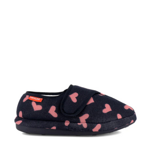 Archline Orthotic Slippers Plus Navy with Hearts