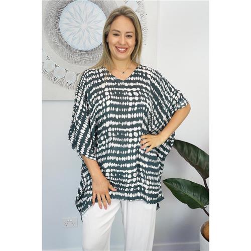 Sundrenched Short Tunic Dreamland Charcoal