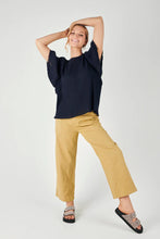 Load image into Gallery viewer, Alessi Flutter Sleeve Top Navy