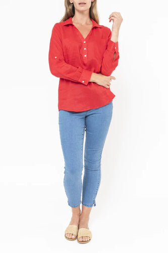 Jump Placket Front Shirt Tomato