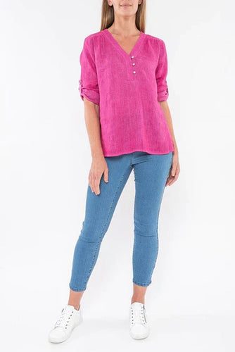 Jump Stitch Detail Top Rose