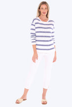 Load image into Gallery viewer, Jump Stripe Slub Pullover In White/Chambray