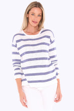 Load image into Gallery viewer, Jump Stripe Slub Pullover In White/Chambray