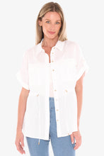 Load image into Gallery viewer, Jump Drawstring Overshirt White