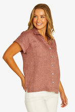 Load image into Gallery viewer, Jump Open Neck S/S Shirt Rhubarb