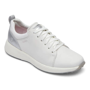 Rockport Women's Trustride Golf Lace to Toe Sneaker- White/Silver