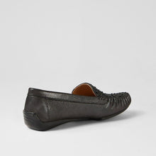 Load image into Gallery viewer, Django And Juliette Lufus Black Shimmer Leather Jewels Flat Shoe
