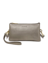 Load image into Gallery viewer, Serenade Candice Leather Wallet with Shoulder Strap Pewter