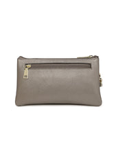 Load image into Gallery viewer, Serenade Candice Leather Wallet with Shoulder Strap Pewter