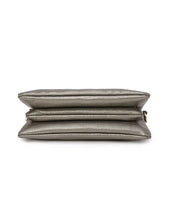 Load image into Gallery viewer, Serenade Candice Leather Wallet with Shoulder Strap Pewter