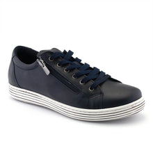 Load image into Gallery viewer, Cabello Unity Navy Side Zip &amp; Lace Up Sneakers