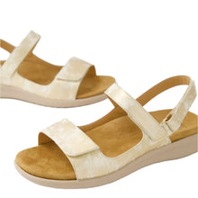 Load image into Gallery viewer, Ziera Benji Xw Smudge Metal Almond Leather Sandals