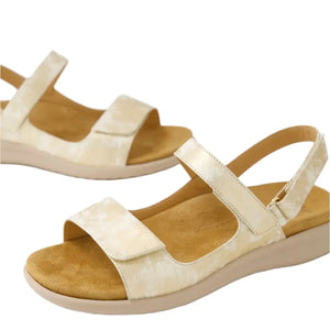 Ziera Benji Xw Smudge Metal Almond Leather Sandals