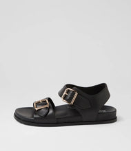 Load image into Gallery viewer, Ziera Hastice W Black Leather Sandals