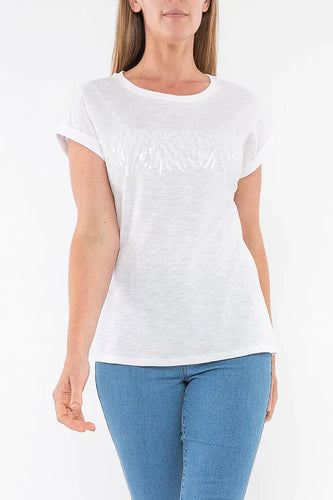 Jump Animal Sequin Tee White