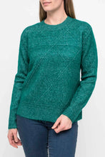 Load image into Gallery viewer, Jump Bottle Green Diamond Knit Pullover