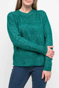Jump Bottle Green Diamond Knit Pullover
