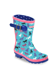 Thomas Cook Kids Horse Play 632 Pale Blue/Pink Gumboot